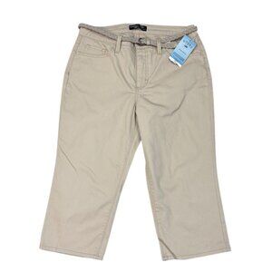 *New Riders Lee Capri Pant Womens 12 Tan Perfect Mid Rise Casual Coastal Grandma